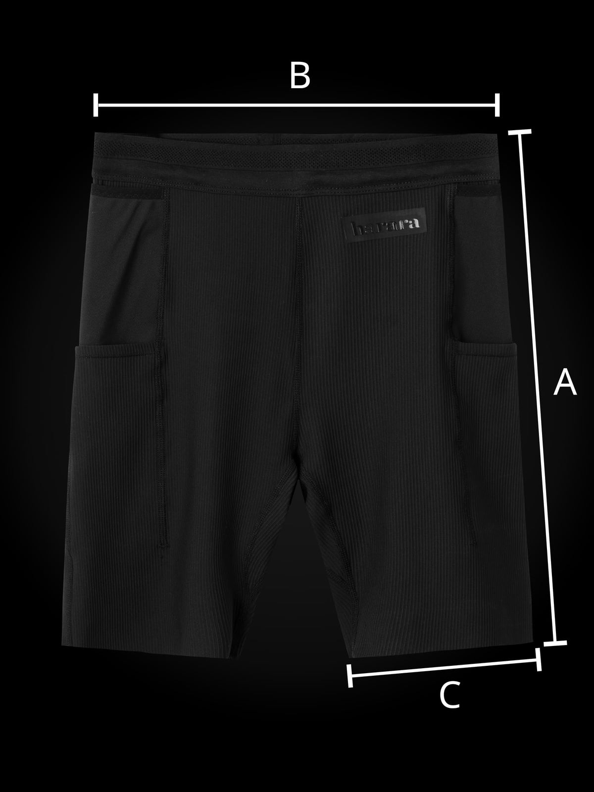 Harāra Compression Shorts Prototype 004.1 size guide.